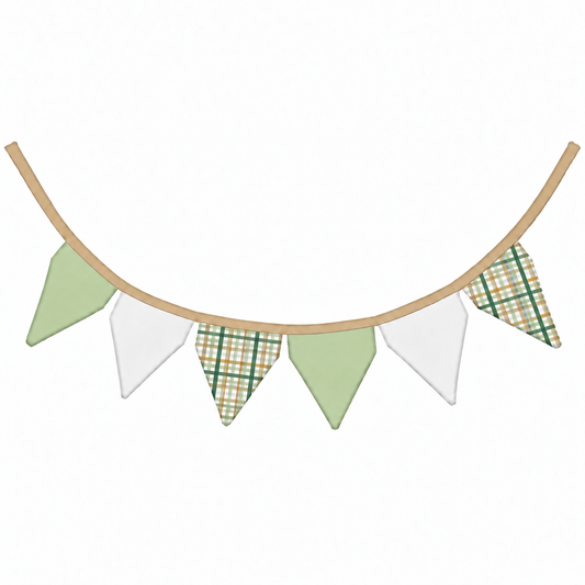 Bandeirinhas Decorativas 2,10m Xadrez Verde c/ Bege
