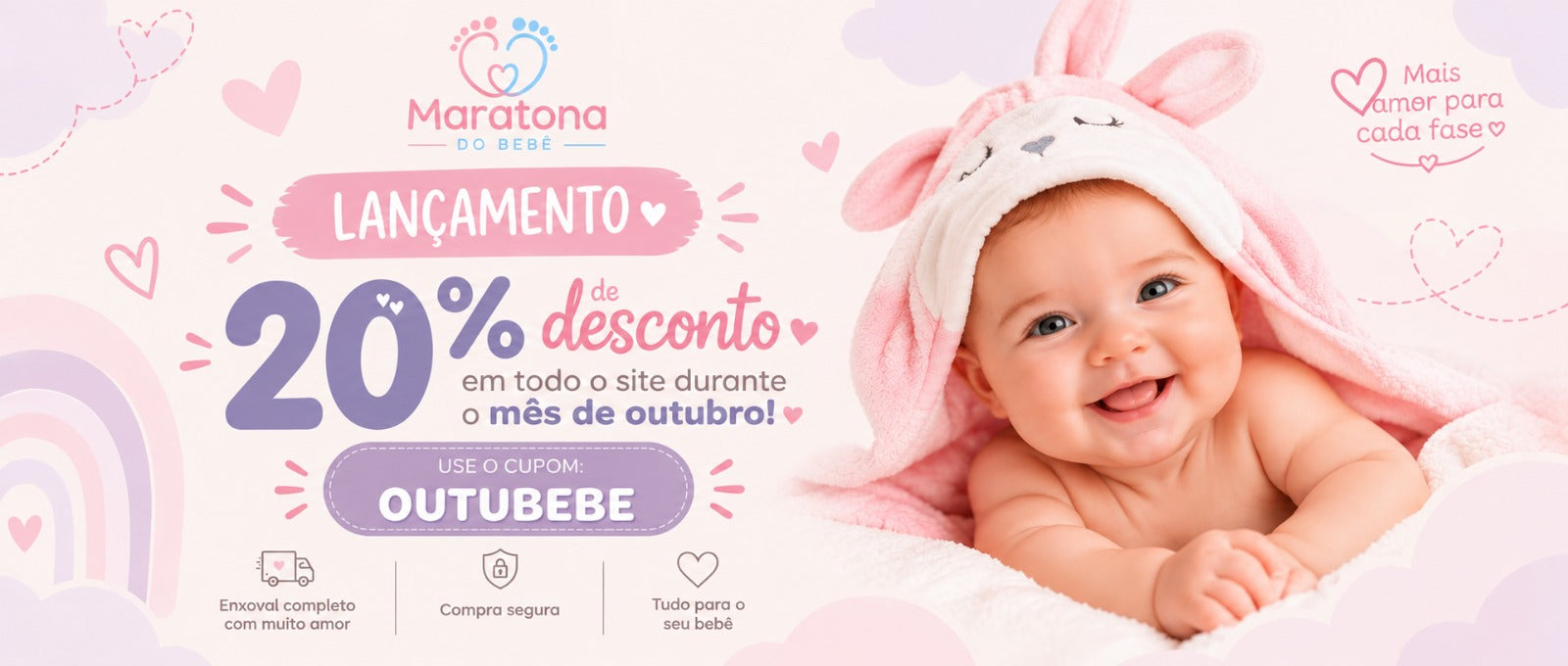 Lançamento: 20% de desconto em todo o site durante outubro com o cupom OUTUBEBE