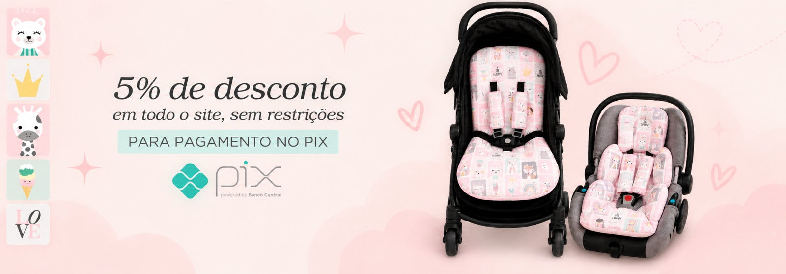 5% de desconto em todo o site para pagamento no Pix