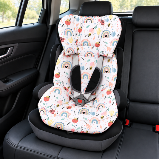 Capa Colchonete para Cadeira de Carro Dupla Face Abelha