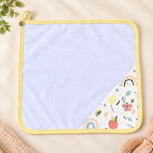 Toalha de Boca Malha Dupla Penteada Premium Abelha c/ Amarelo | Kit com 3 Unidades