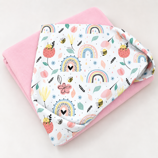 Toalha de Banho com Capuz Forrada Plush Atoalhado Premium 1M x 70cm Abelha