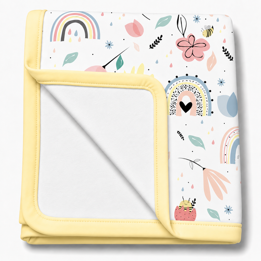Manta Flanelada Soft Premium Dupla 90 x 70 cm Abelha c/ Amarelo