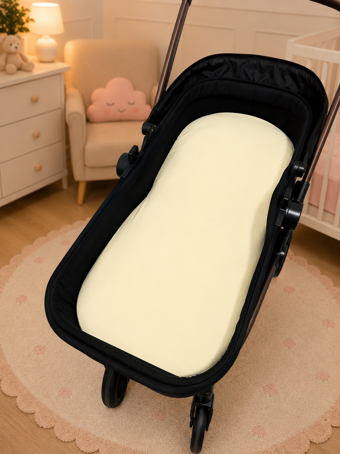 Colchão para Carrinho Moisés Premium 5cm Amarelo