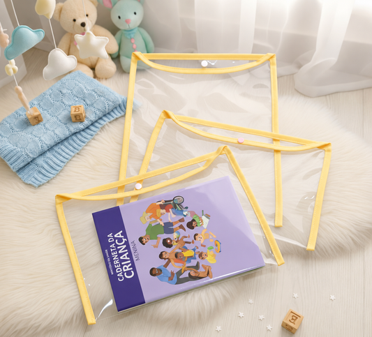 Kit com 3 Capas Organizadoras para Certidão e Documentos Amarelo