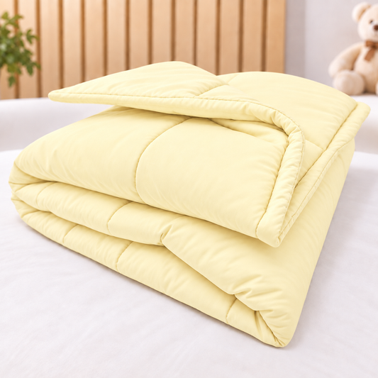 Edredom Estampado Dupla Face para Mini Berço Amarelo