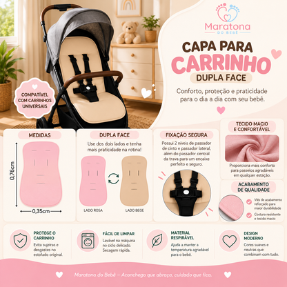 Capa para Carrinho de Bebê Universal Preto