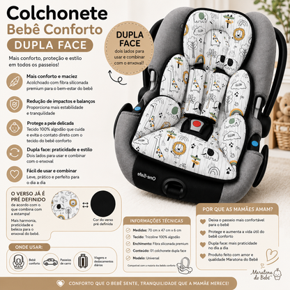 Colchonete para Bebê Conforto Dupla Face Branco