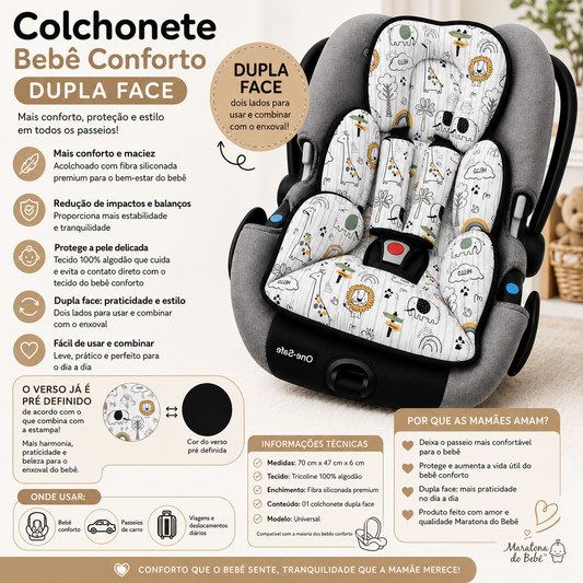 Colchonete para Bebê Conforto Dupla Face Borboletas