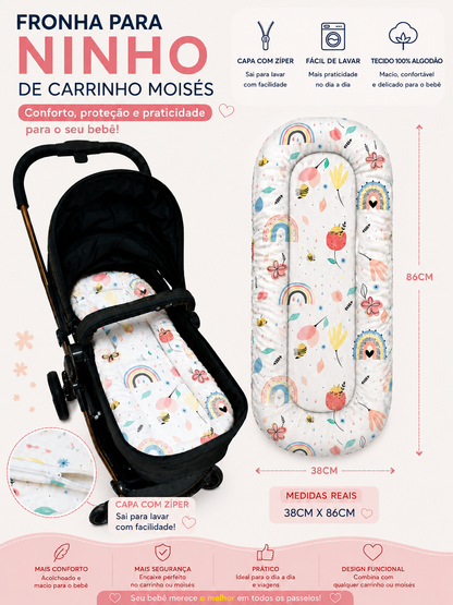 Fronha para Ninho Casulinho Premium para Carrinho Moisés Universal Bichos