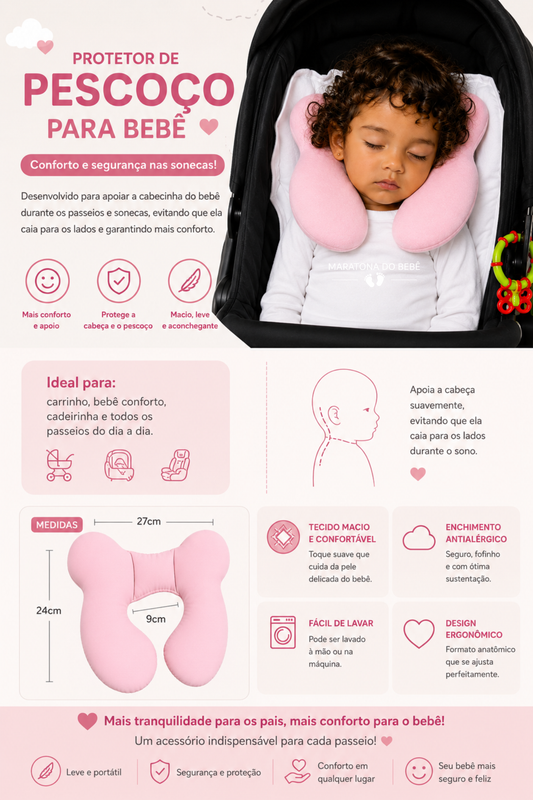 Protetor de Pescoço para Bebê Coral