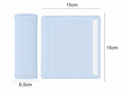 Kit Colchonetes 3 Peças para Carrinho & Bebê Conforto + Protetores de Cinto Azul Bebê