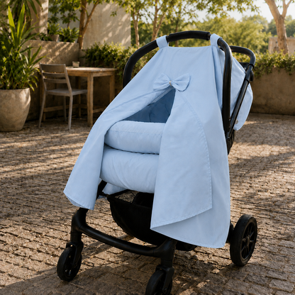 Capota para Bebê Conforto Tenda Dupla Face Azul Bebê