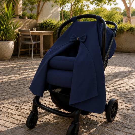 Capota para Bebê Conforto Tenda Dupla Face Azul Marinho