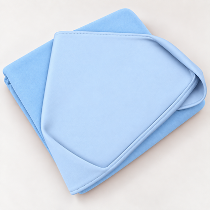 Toalha de Banho com Capuz Forrada Plush Atoalhado Premium 1M x 70cm Azul Bebê