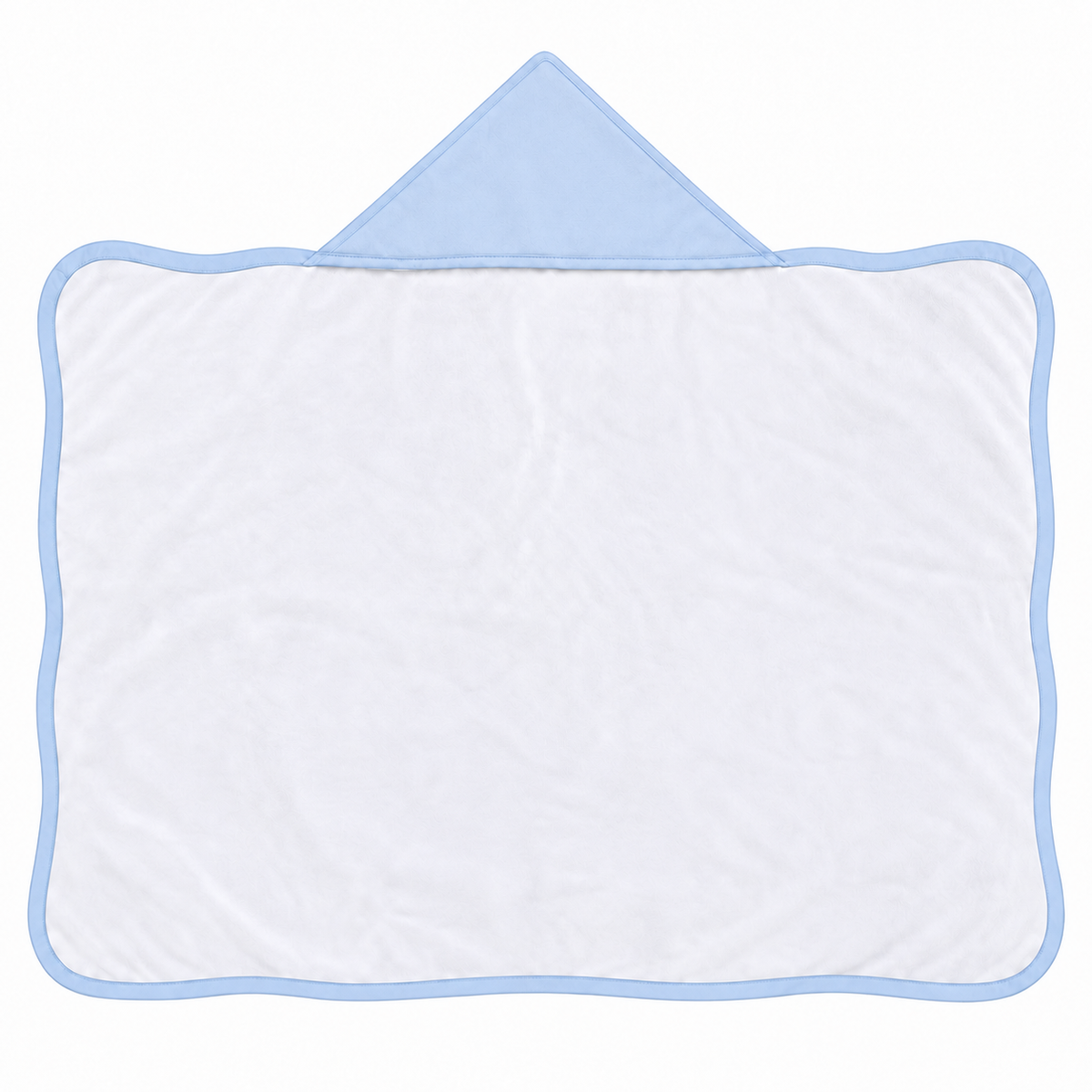 Toalha de Banho com Capuz Forrada Plush Atoalhado Premium 1M x 70cm Azul Bebê
