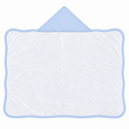Toalha de Banho com Capuz Forrada Plush Atoalhado Premium 1M x 70cm Azul Bebê