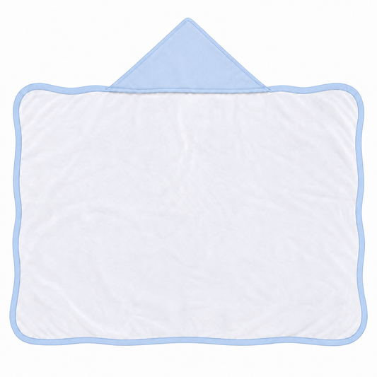 Toalha de Banho com Capuz Forrada Plush Atoalhado Premium 1M x 70cm Azul Bebê