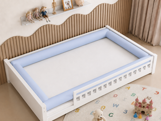 Kit Rolinhos 4 Peças para Cama Casal Azul Bebê