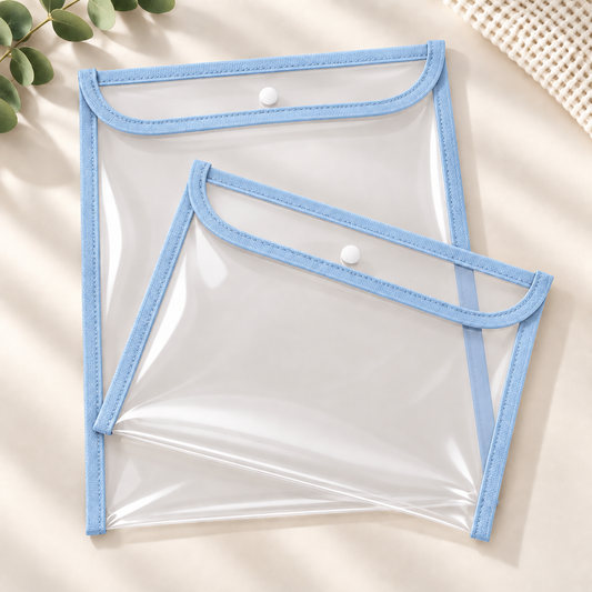 Kit com 2 Capas Organizadoras para Certidão e Documentos Azul Bebê
