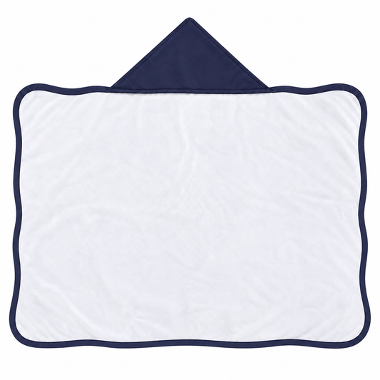 Toalha de Banho com Capuz Forrada Plush Atoalhado Premium 1M x 70cm Azul Marinho