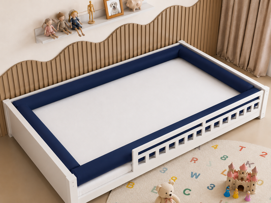 Kit Rolinhos 4 Peças para Cama Casal Azul Marinho