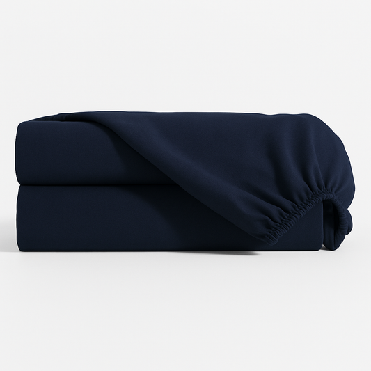 Lençol Estampado para Mini Berço 100% Algodão Azul Marinho