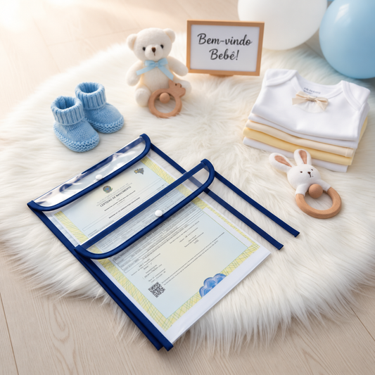 Kit com 2 Capas Organizadoras para Certidão e Documentos Azul Marinho