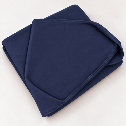 Toalha de Banho com Capuz Forrada Plush Atoalhado Premium 1M x 70cm Azul Marinho