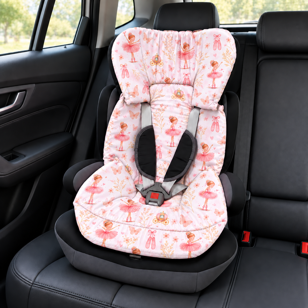 Capa Colchonete para Cadeira de Carro Dupla Face Bailarina
