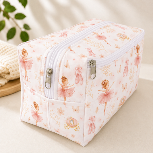 Necessaire Porta Fraldas e Lenço Umedecido 3 Compartimentos Bailarina