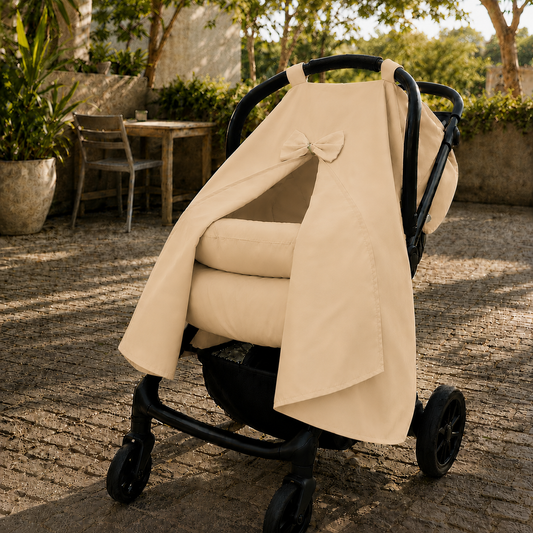 Capota para Bebê Conforto Tenda Dupla Face Bege