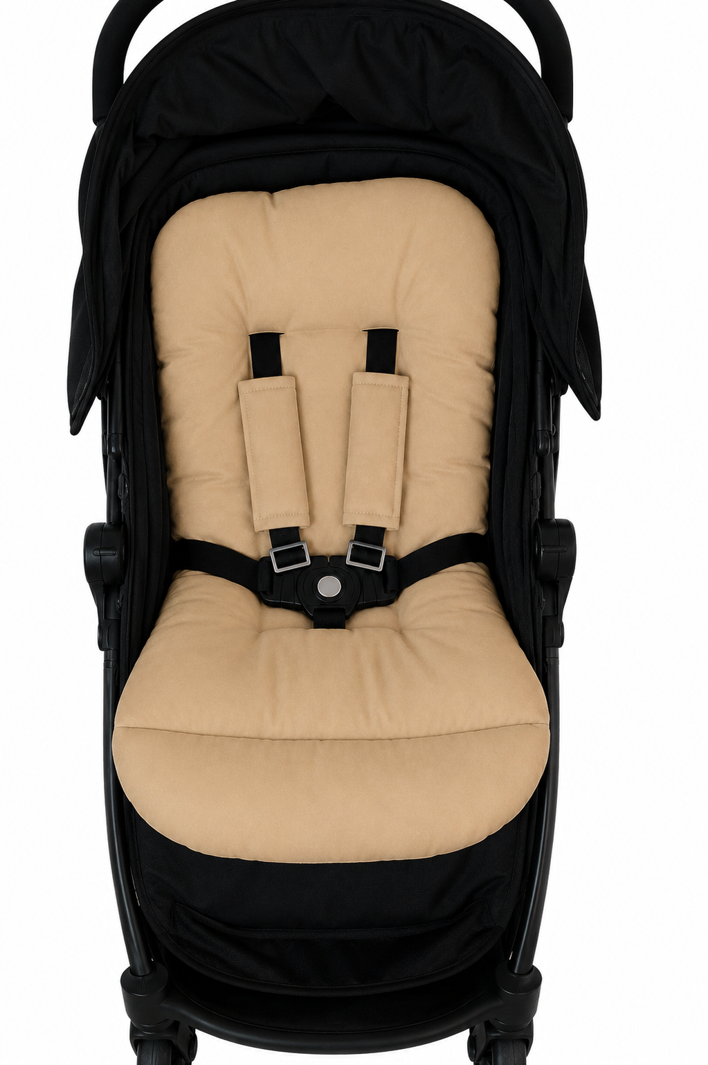 Kit Colchonetes 3 Peças para Carrinho & Bebê Conforto + Protetores de Cinto Bege