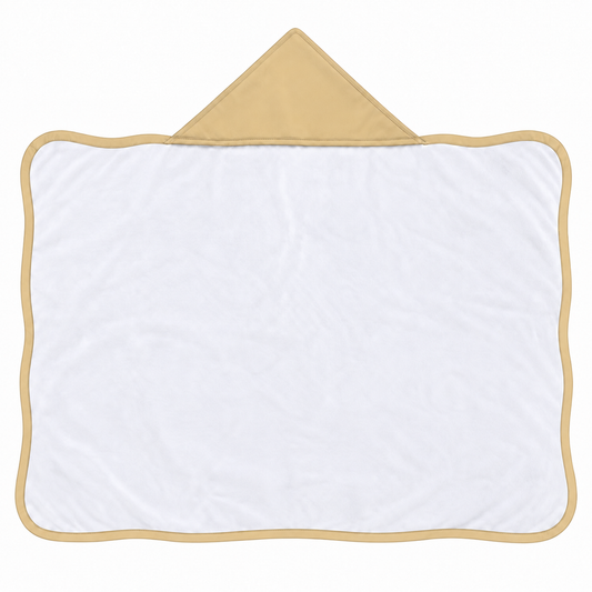 Toalha de Banho com Capuz Forrada Plush Atoalhado Premium 1M x 70cm Bege