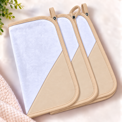 Toalha de Boca Malha Dupla Penteada Premium Bege | Kit com 3 Unidades