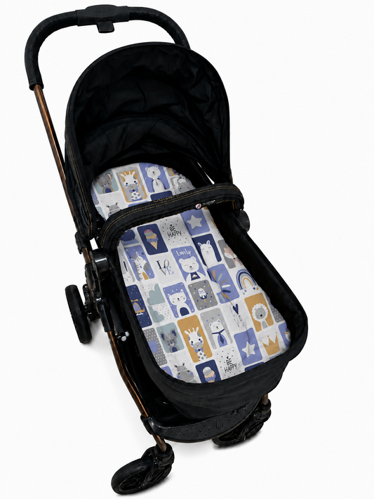 Fronha para Ninho Casulinho Premium para Carrinho Moisés Universal Bichos Azul