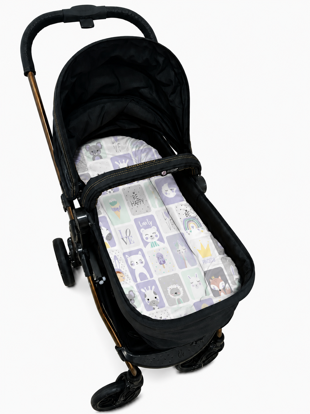 Ninho Casulinho Premium para Carrinho Moisés Universal Bichos Lilás