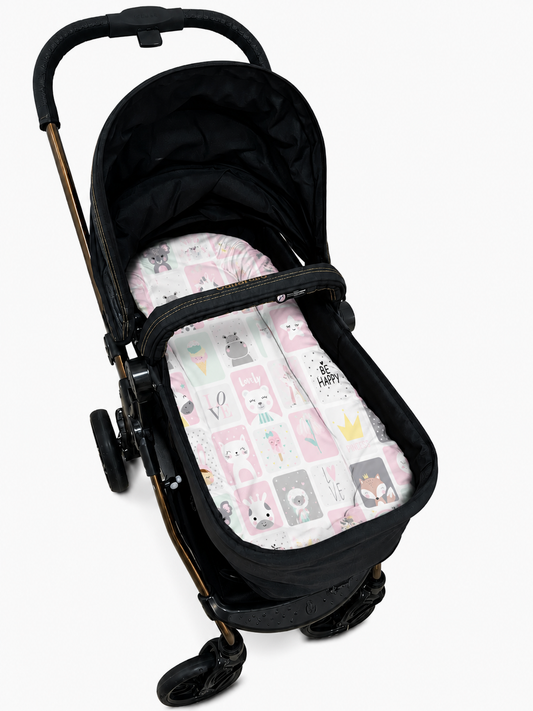 Fronha para Ninho Casulinho Premium para Carrinho Moisés Universal Bichos Rosa