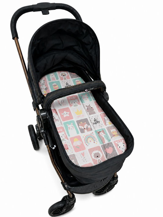 Fronha para Ninho Casulinho Premium para Carrinho Moisés Universal Bichos Rosê