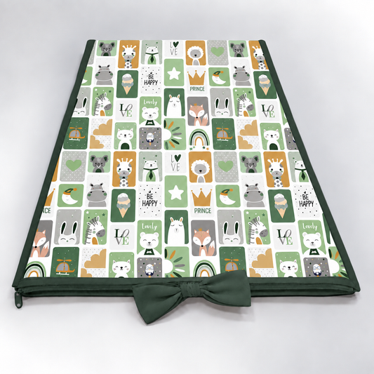 Trocador de Cômoda 70x45x3cm Bichos Verde c/ Verde Escuro