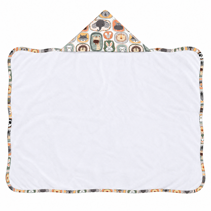 Toalha de Banho com Capuz Forrada Plush Atoalhado Premium 1M x 70cm Bichos