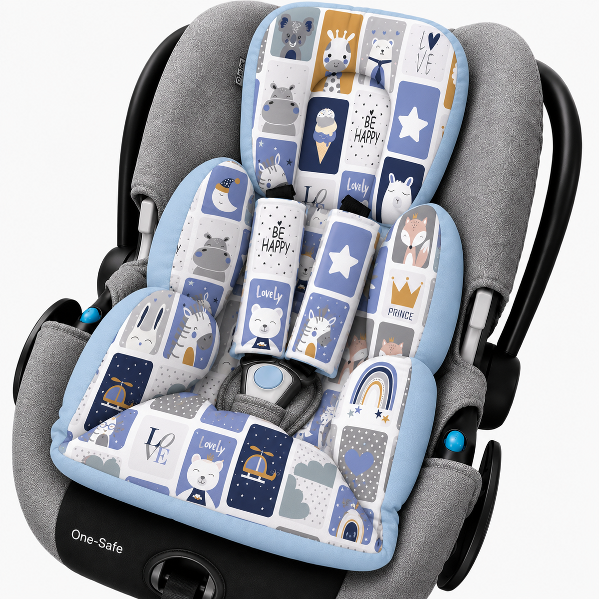 Colchonete para Bebê Conforto Dupla Face Bichos Azul