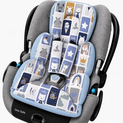 Colchonete para Bebê Conforto Dupla Face Bichos Azul