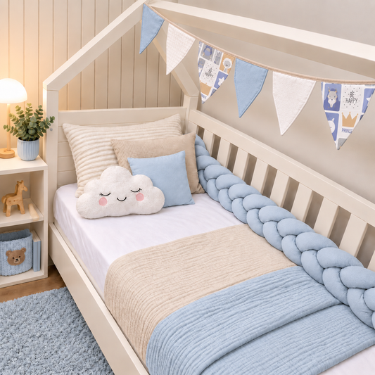 Bandeirinhas Decorativas 2,10m Bichos Azul c/ Bege