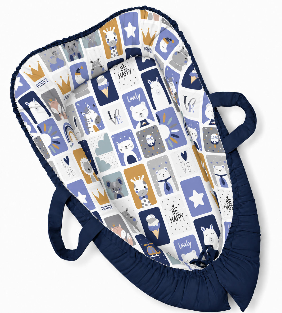 Ninho Redutor Dupla Face Premium Bichos Azul Verso Marinho