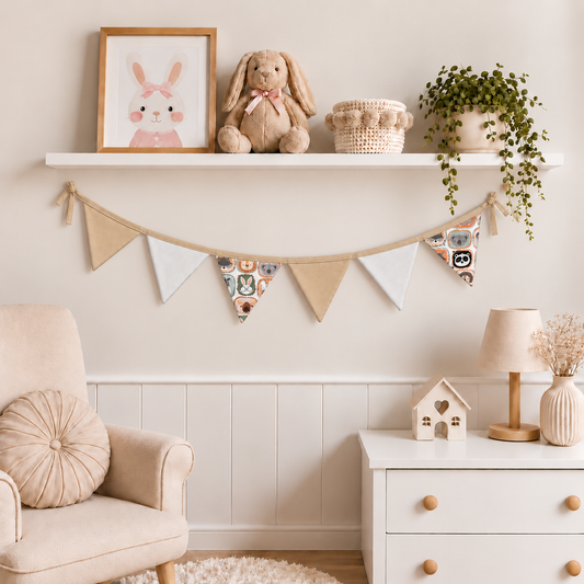 Bandeirinhas Decorativas 1,50m Bichos c/ Bege