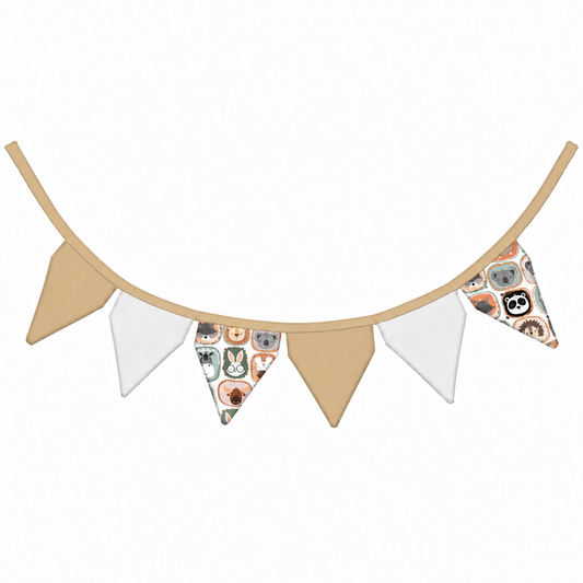 Bandeirinhas Decorativas 2,10m Bichos c/ Bege