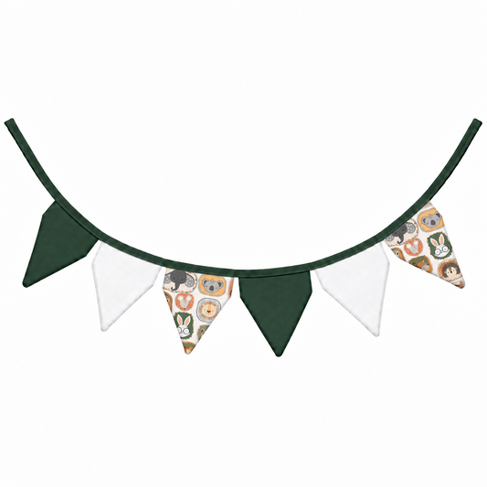 Bandeirinhas Decorativas 1,50m Bichos c/ Verde Escuro