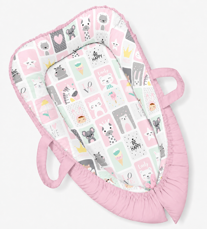 Ninho Redutor Dupla Face Premium Bichos Rosa Verso Rosa