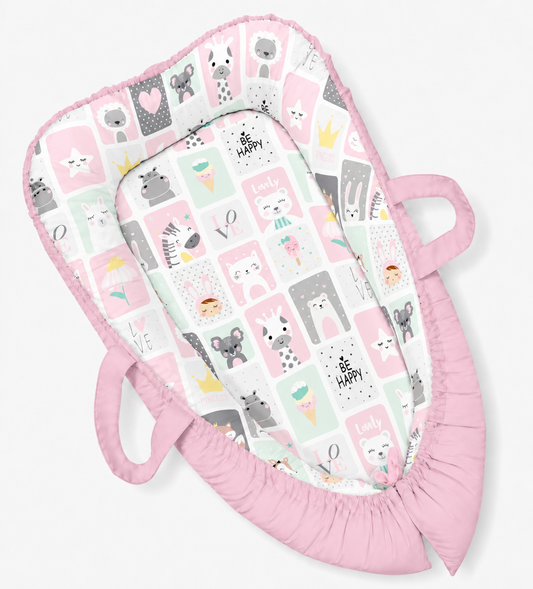 Ninho Redutor Dupla Face Premium Bichos Rosa Verso Rosa